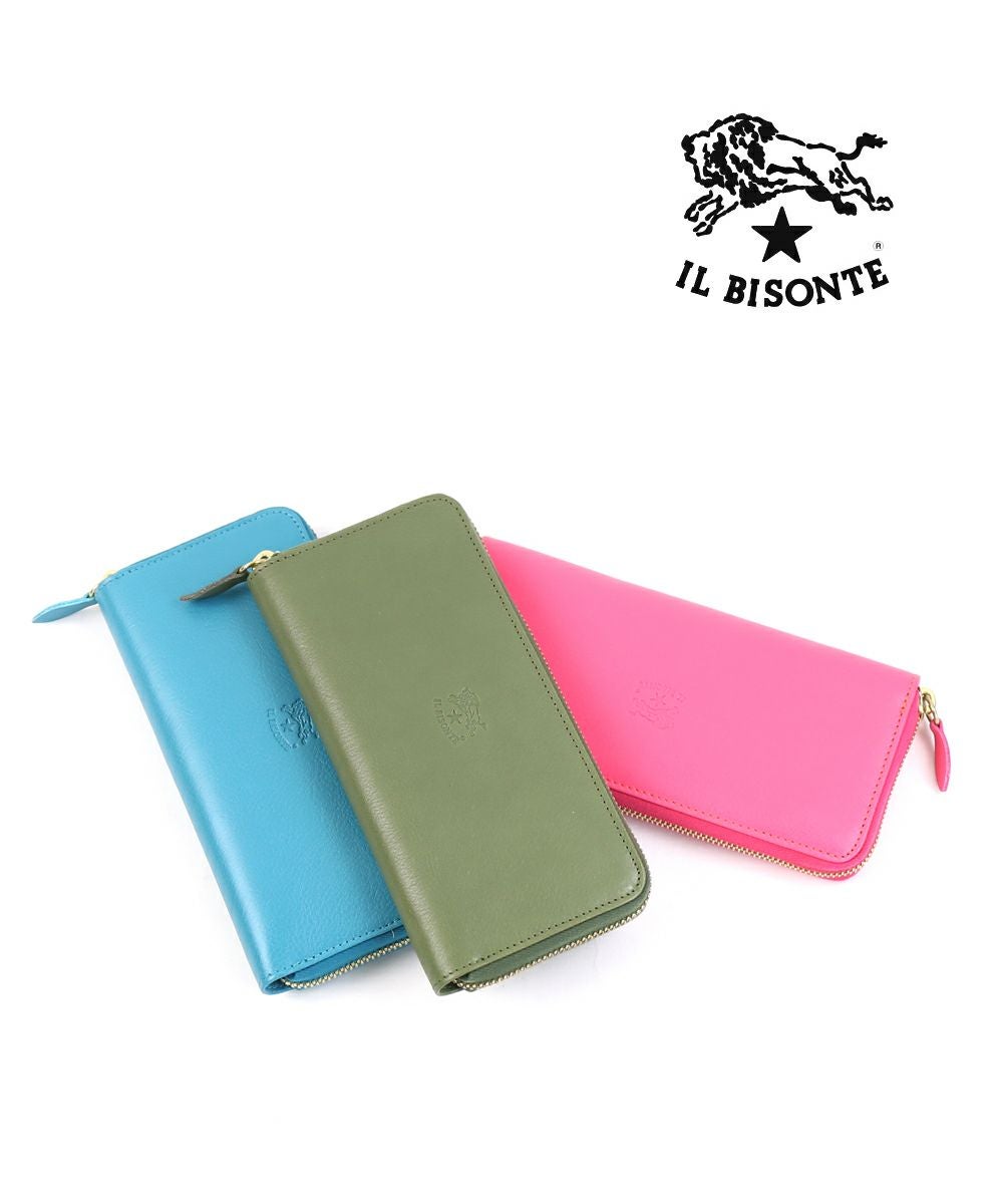 IL BISONTE(イルビゾンテ)レザー ラウンドファスナー 三つ折り財布