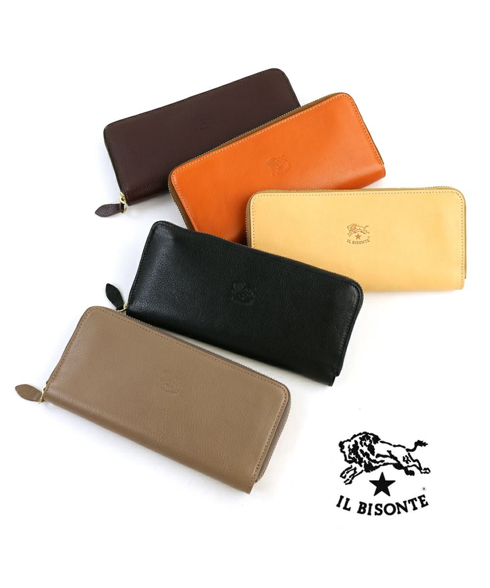 【ILBISONTE】ラウンドファスナー二つ折り財布 イルビゾンテ IL BISONTE 財布 二つ折り財布 ラウンドファスナー