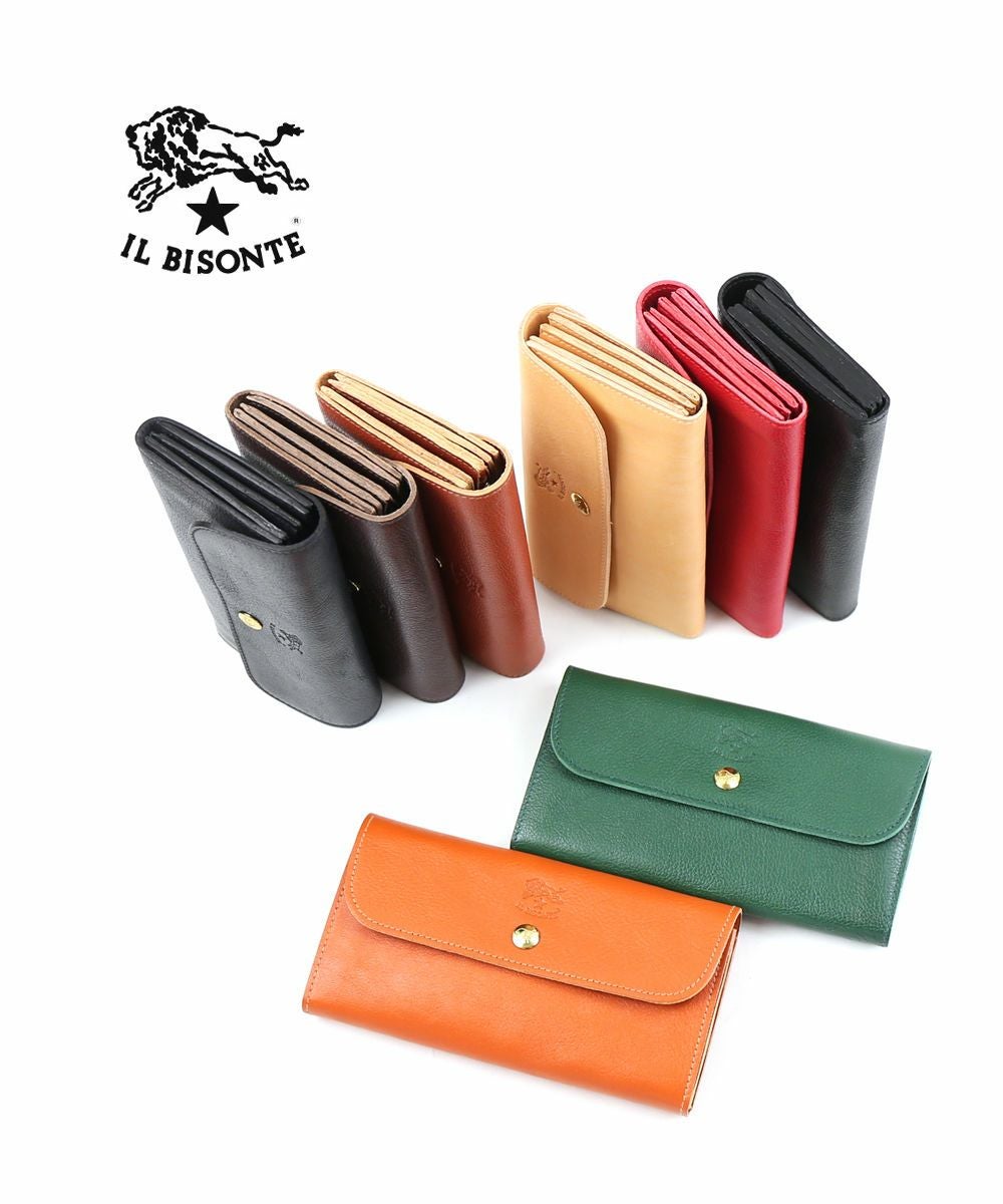 IL BISONTE(イルビゾンテ)レザー フラップ付き ロングウォレット 長