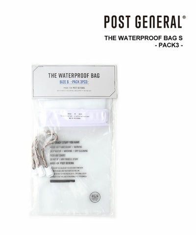 POST GENERAL(ポストジェネラル) マジックテープ付き 防水バッグ PVC 収納袋 小物入れ THE WATERPROOF BAG S -PACK3-