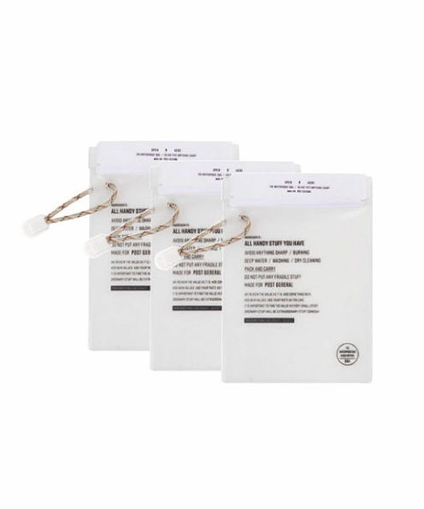 POST GENERAL(ポストジェネラル) マジックテープ付き 防水バッグ PVC 収納袋 小物入れ THE WATERPROOF BAG S -PACK3-