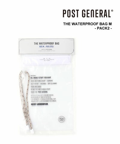 POST GENERAL(ポストジェネラル) マジックテープ付き 防水バッグ PVC 収納袋 小物入れ THE WATERPROOF BAG M -PACK2-