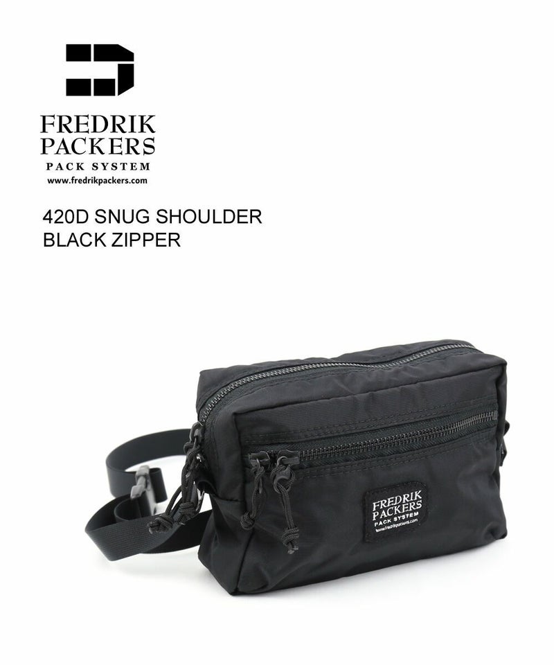 FREDRIK PACKERS(フレドリックパッカーズ) パッククロスナイロン ショルダーバッグ サコッシュ ブラックジッパー スナッグショルダー 420D SNUG SHOULDER ブラック(BLK)