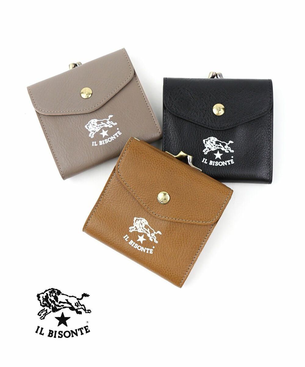 IL BISONTE(イルビゾンテ)日本限定 レザー ホワイトロゴ 二つ折り財布