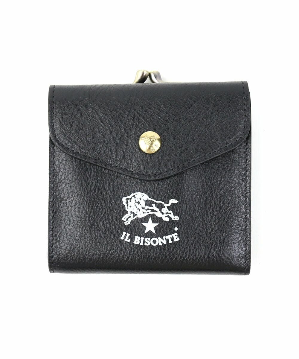 IL BISONTE(イルビゾンテ)日本限定 レザー ホワイトロゴ 二つ折り財布