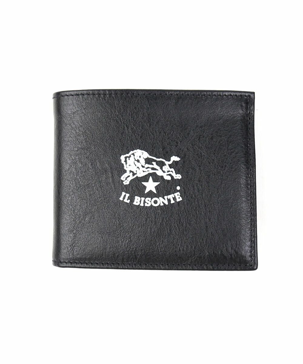 【日本限定】イルビゾンテ ホワイトロゴ 二つ折り財布 コンパクト グレージュ イル ビゾンテ IL BISONTE 二つ折り財布 コンパクト財布 ホワイト