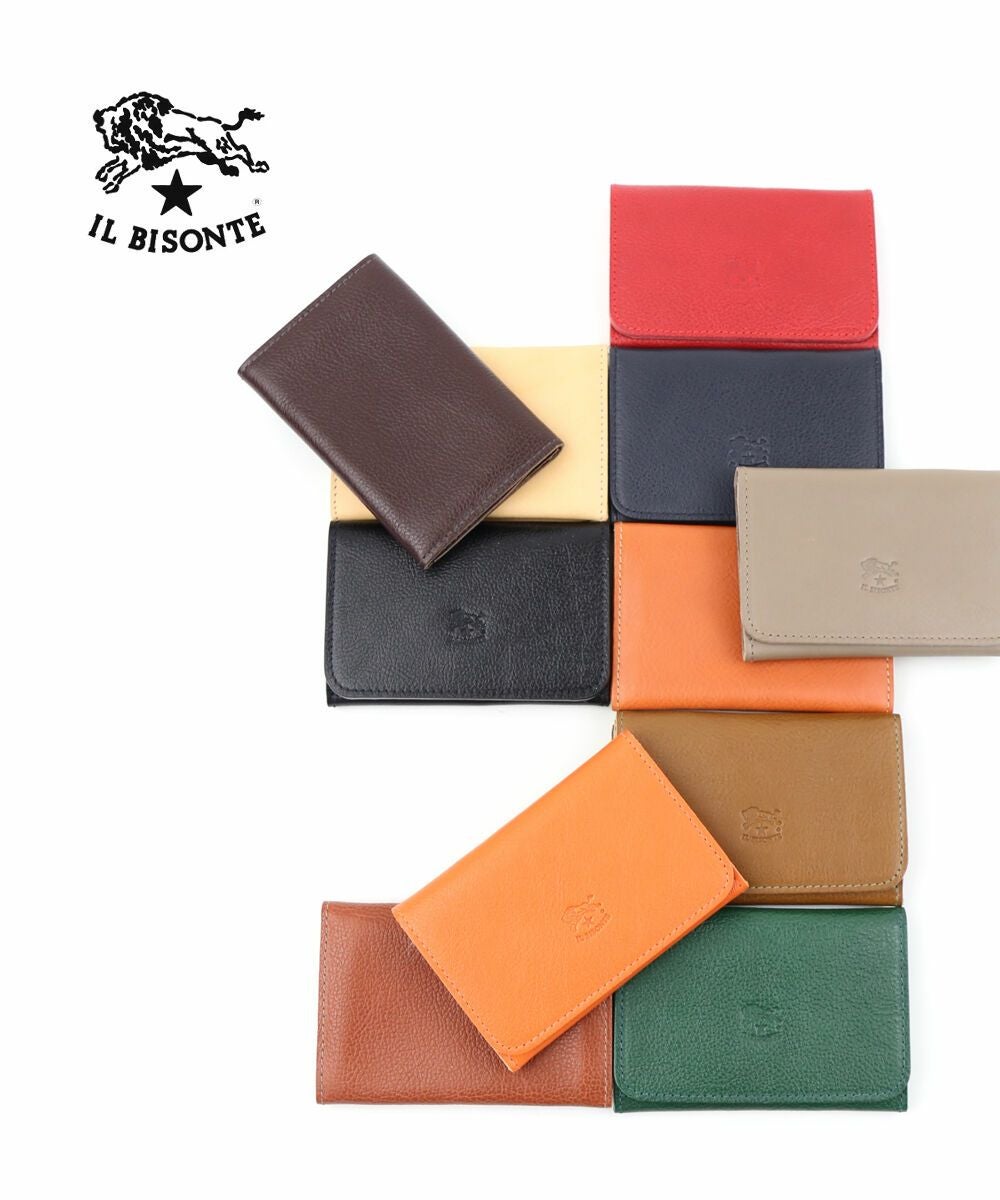 IL BISONTE(イルビゾンテ)レザー フラップ付き カードケース | BLEU