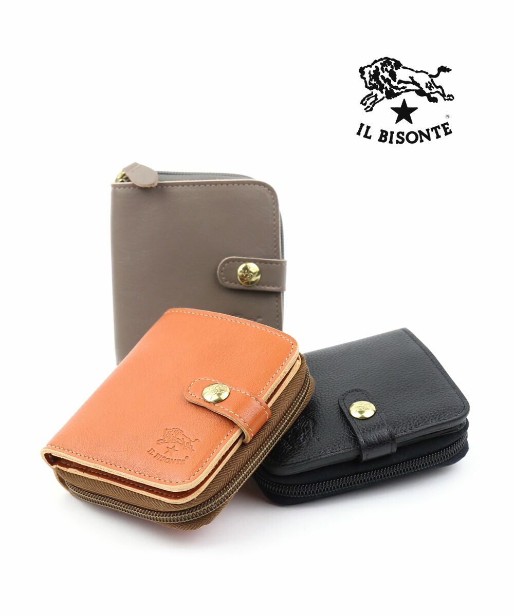 イルビゾンテIL BISONTE ラウンドファスナー　2つ折り財布　ウォレット IL BISONTE(イルビゾンテ)レザー ラウンドファスナー 二つ折り財布
