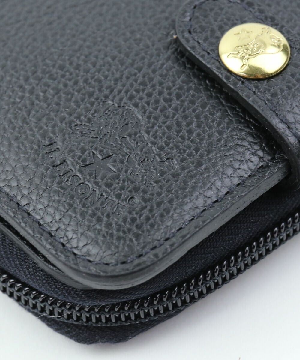 IL BISONTE(イルビゾンテ)レザー ラウンドファスナー 二つ折り財布