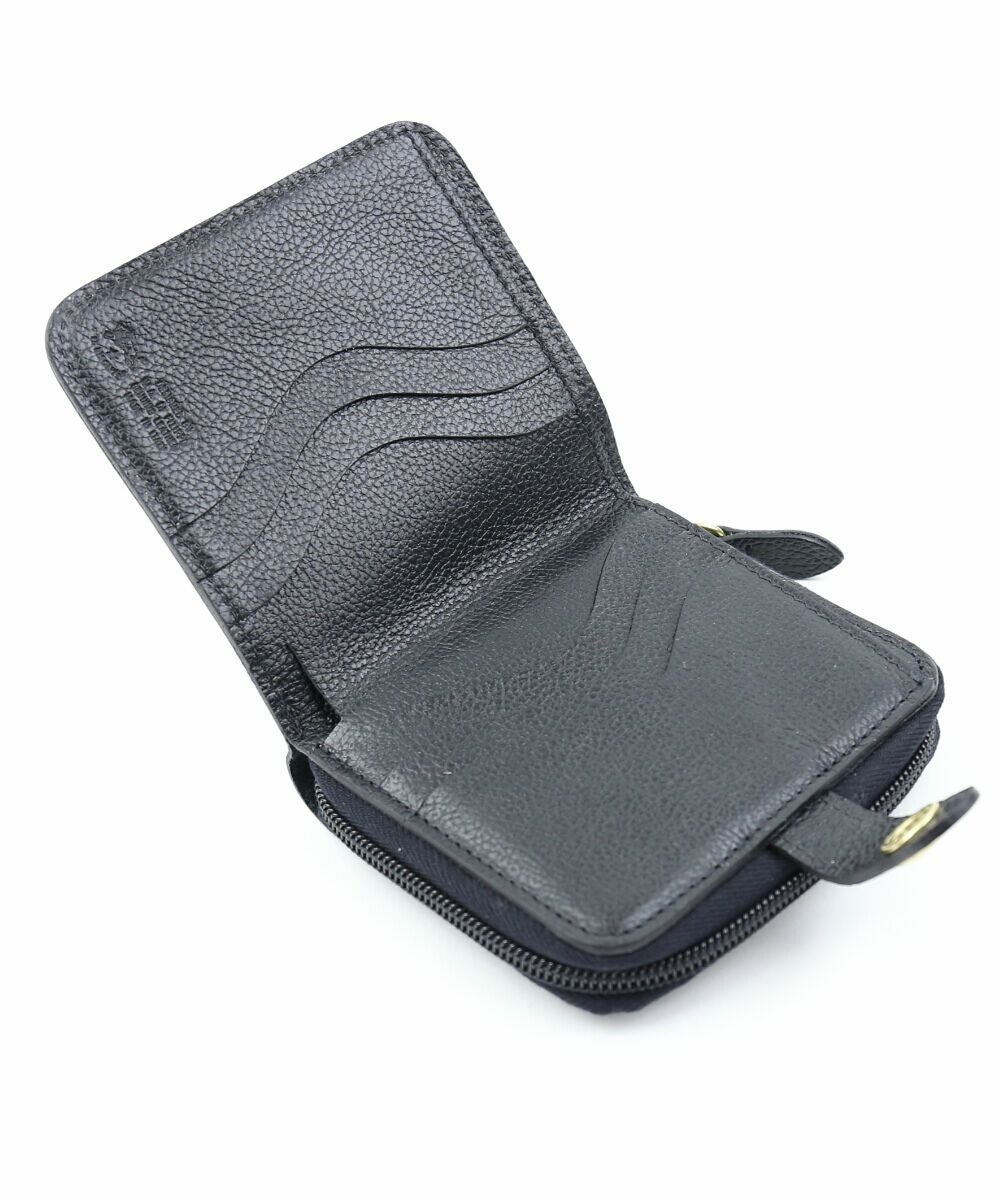 IL BISONTE(イルビゾンテ)レザー ラウンドファスナー 二つ折り財布