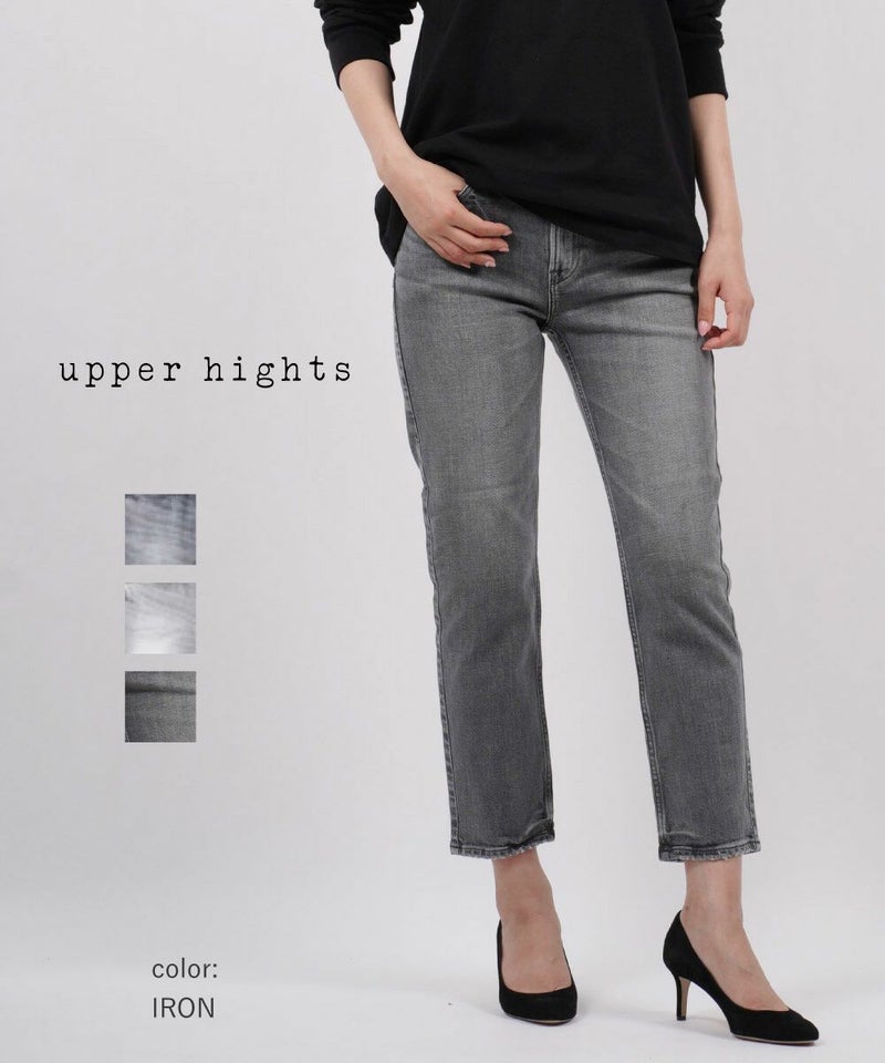 upper hights(アッパーハイツ) コットンストレッチデニム アンクル丈 ジーンズ デニムパンツ テーパードパンツ THE NINETY′S PLATINUM(PLN)