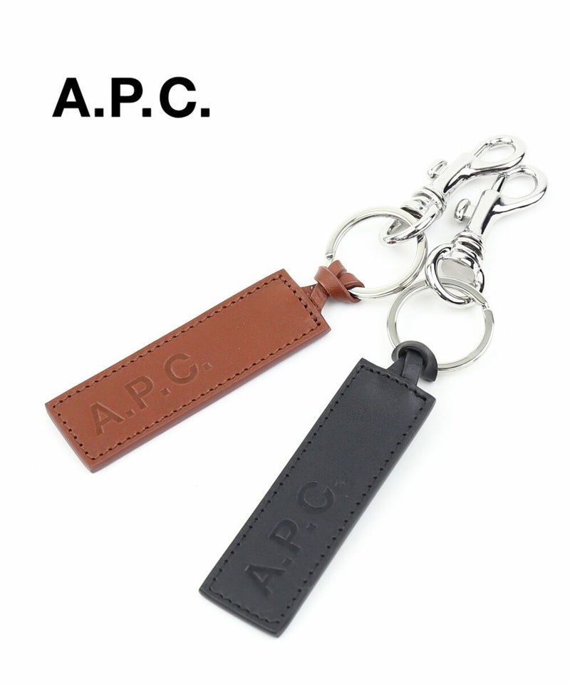 A.P.C.(アー・ペー・セー) レザー キーホルダー キーリング ブラウン(86)