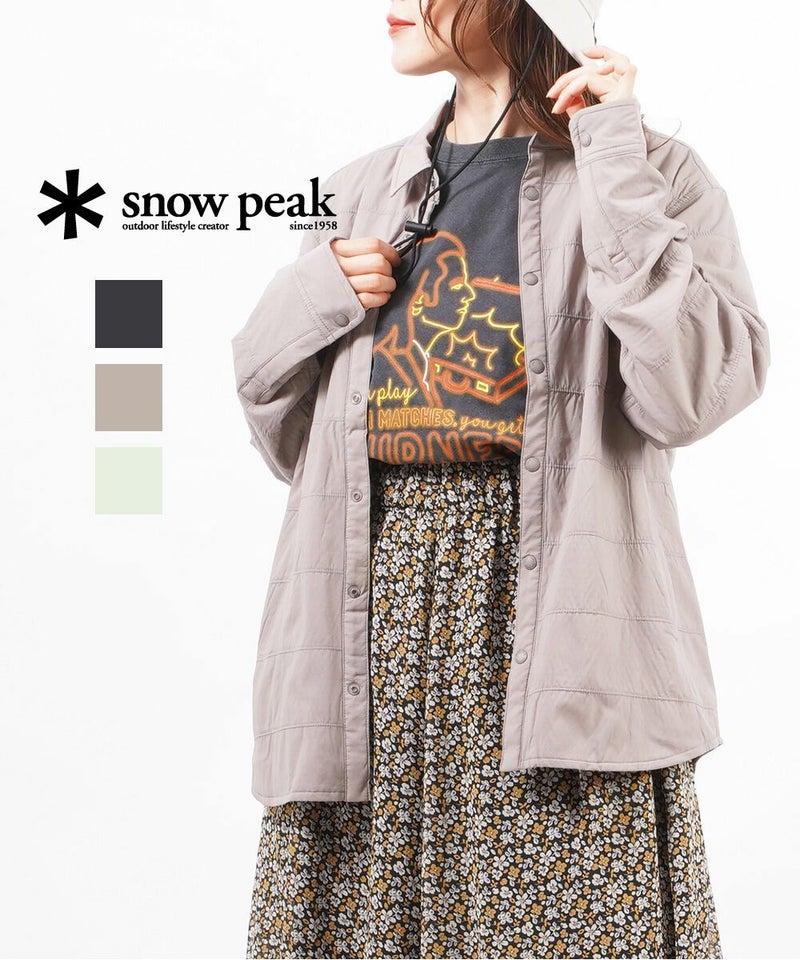 Snow Peak(スノーピーク) インサレーション シャツジャケット ライトアウター Flexible Insulated Shirt ブラック(BLK)