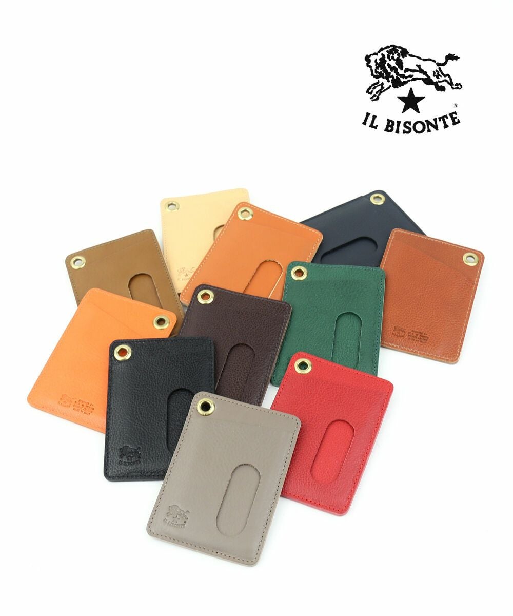 IL BISONTE(イルビゾンテ)レザー ハトメ付き カードケース パスケース