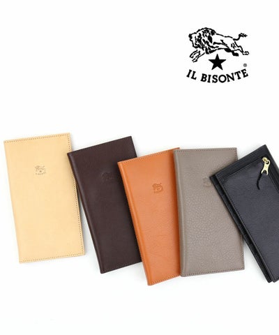 IL BISONTE(イルビゾンテ) レザー 二つ折り スリム 長財布 ロングウォレット