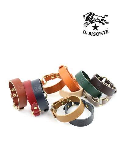 IL BISONTE(イルビゾンテ) レザー ロゴエンボス ブレスレット