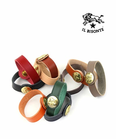 IL BISONTE(イルビゾンテ) レザー コンチョ ブレスレット バングル