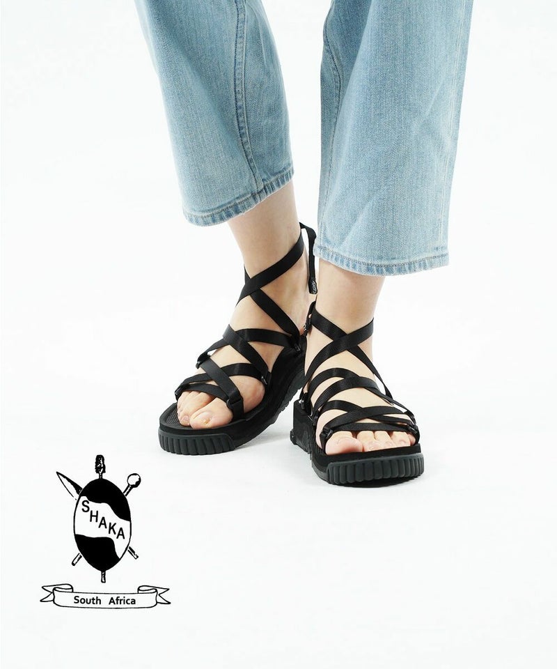 SHAKA(シャカ) ストラップサンダル NADEL SKINNY ナダルスキニー BLACK(BLK)