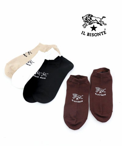 IL BISONTE(イルビゾンテ) バッファローロゴ ソックス 靴下 スニーカーソックス ロゴソックス