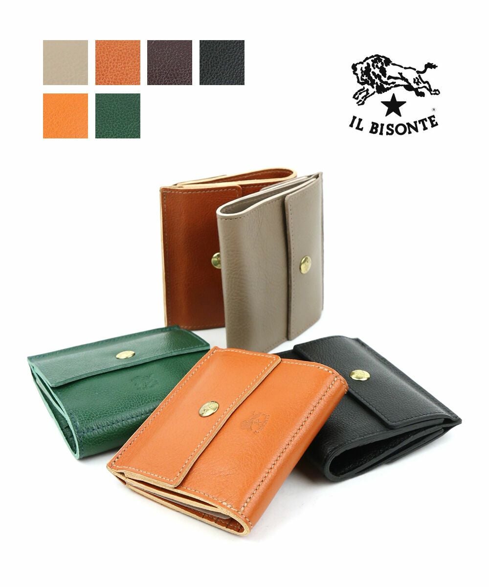 イルビゾンテ 三つ折り 財布 クロコ型押し IL BISONTE（イルビゾンテ） 財布 マルチ コインケース（クロコ型押し