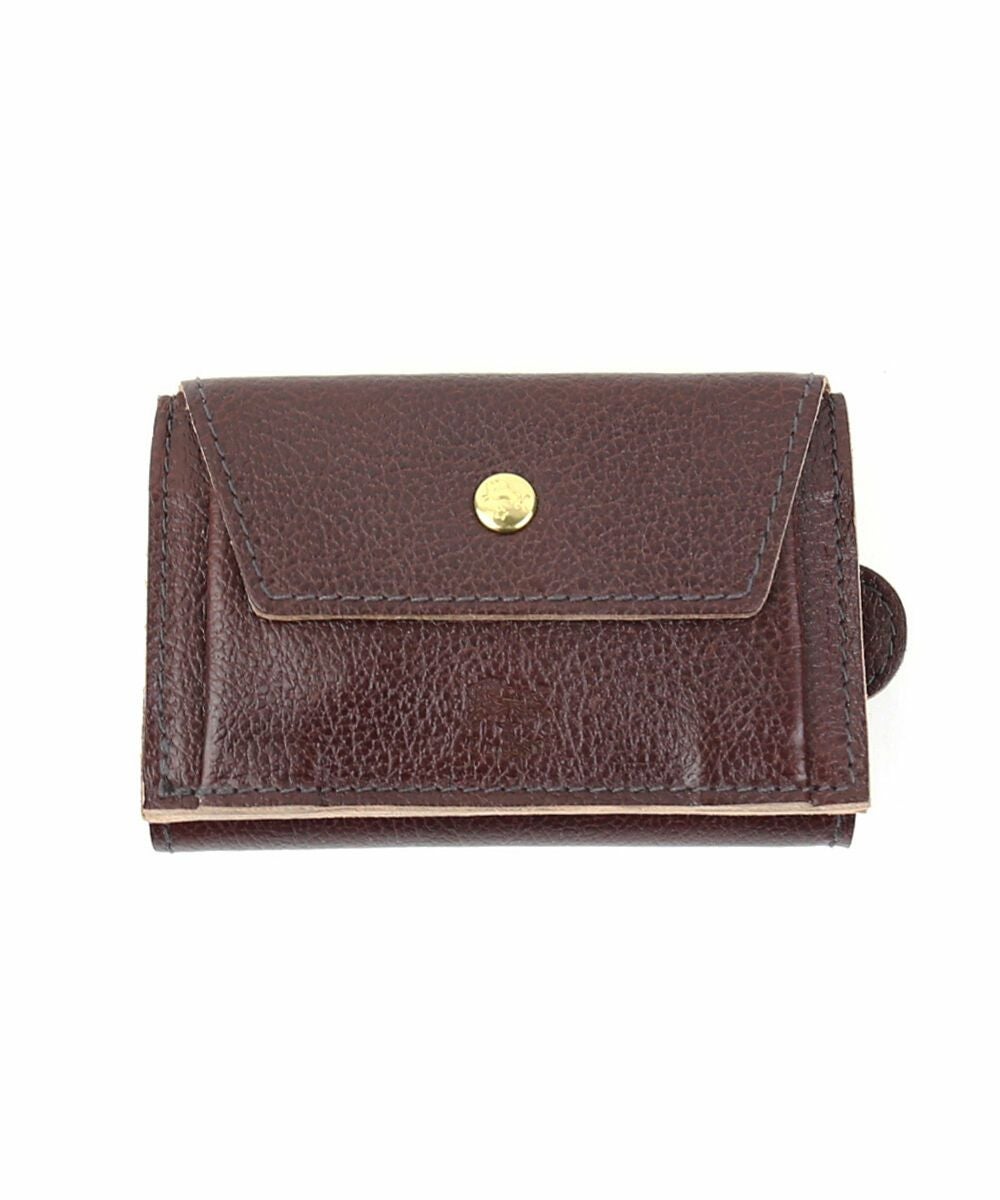 新品正規品　イルビゾンテ　キーリング付ケース　ミニ財布 ブラウン×ヌメ IL BISONTE(イルビゾンテ)レザー 三つ折り キーケース ウォレット