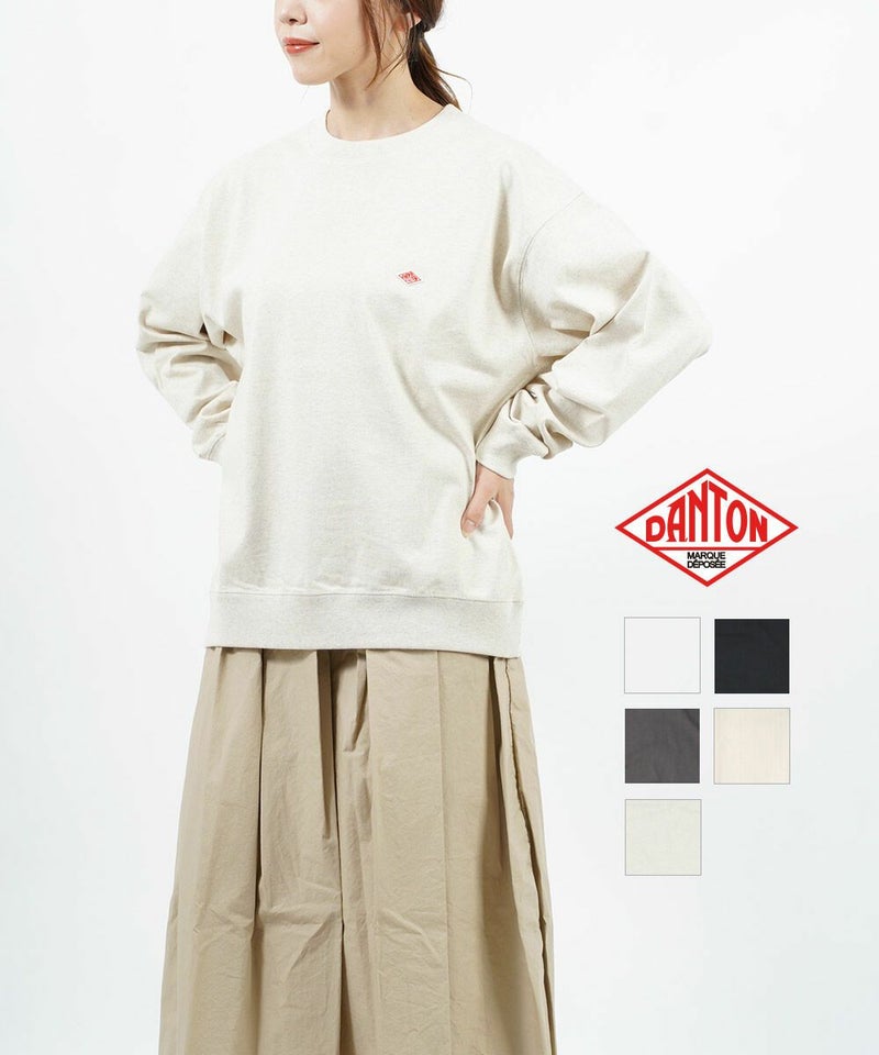DANTON(ダントン) オープンエンドジャージィ クルーネック 長袖 オーバーサイズカットソー ロングスリーブTシャツ WHITE(WHT)