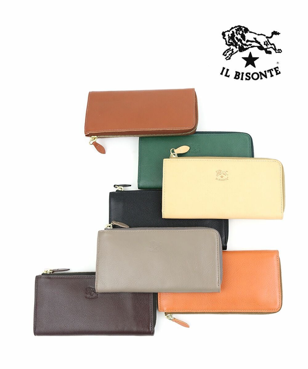IL BISONTE(イルビゾンテ)レザー L字ファスナー 長財布 ロング