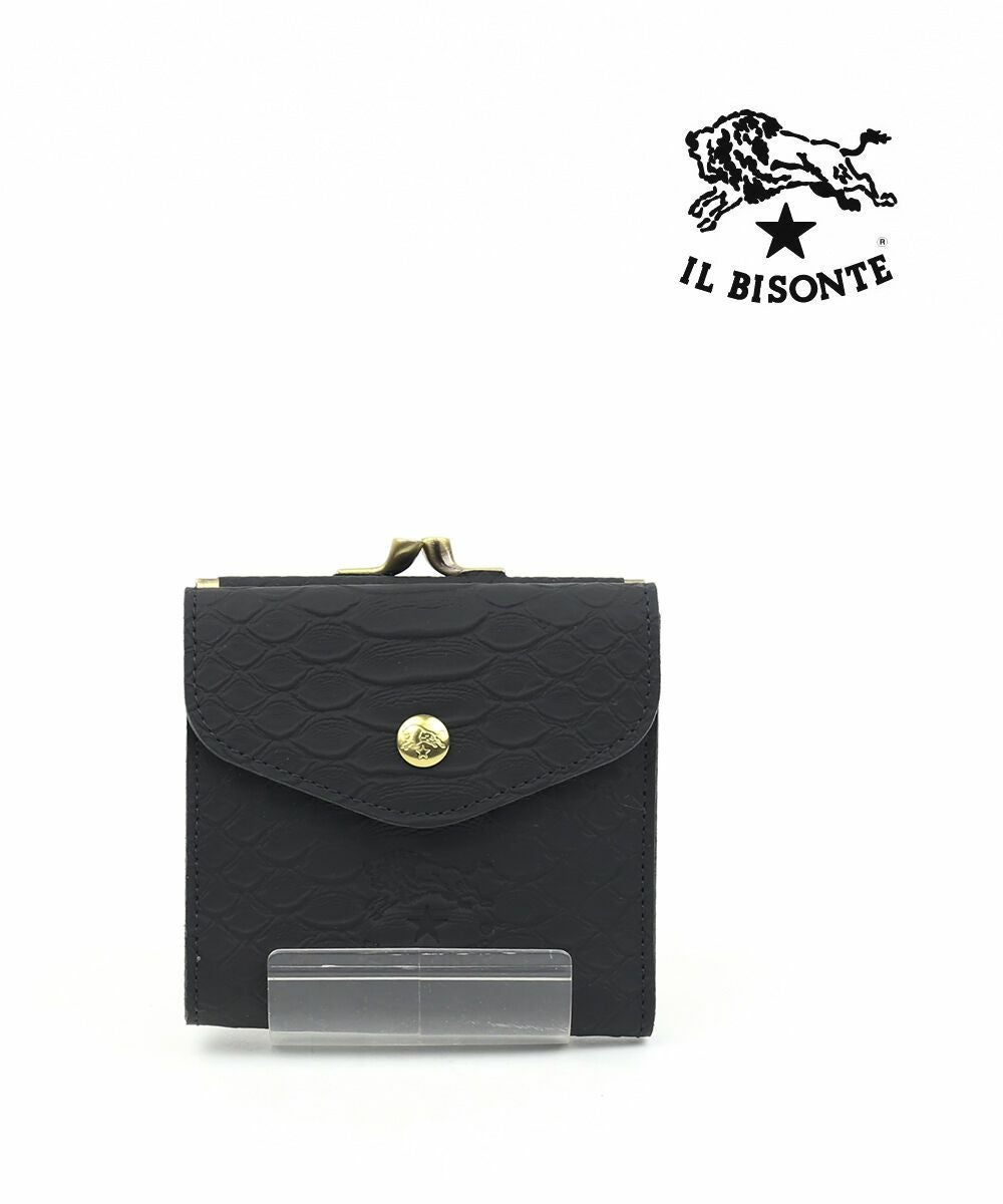 IL BISONTE(イルビゾンテ)日本限定 レザー パイソン柄型押し 二つ折り
