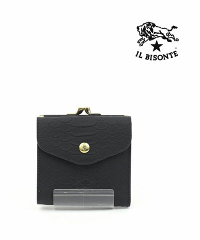 IL BISONTE(イルビゾンテ)日本限定 レザー パイソン柄型押し 二つ折り 
