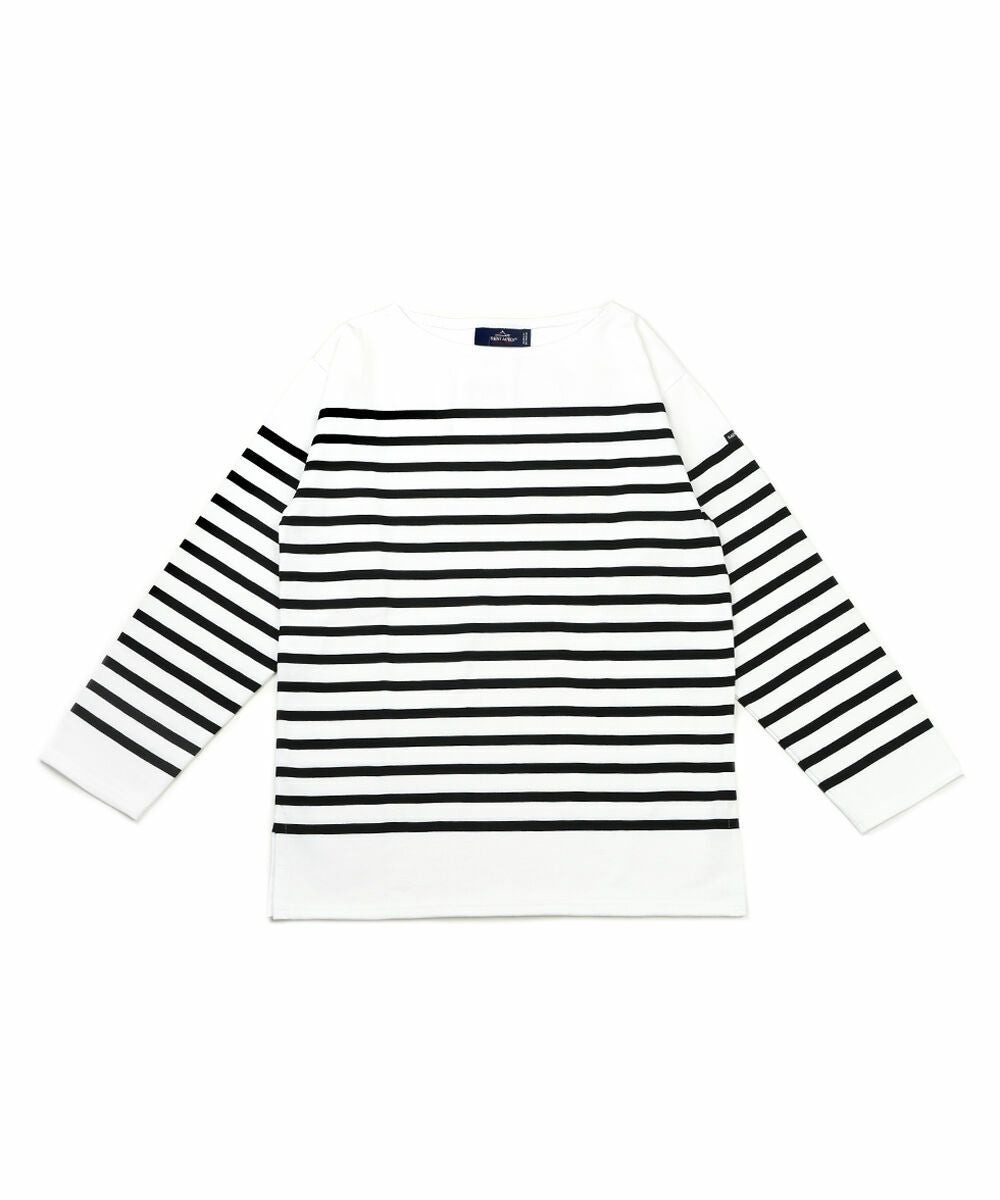 美品 セントジェームス ナヴァル パネルボーダー ホワイト ブラック T6 SAINT JAMES（セントジェームス） ロンT 長袖 Tシャツ ナヴァル ナバル