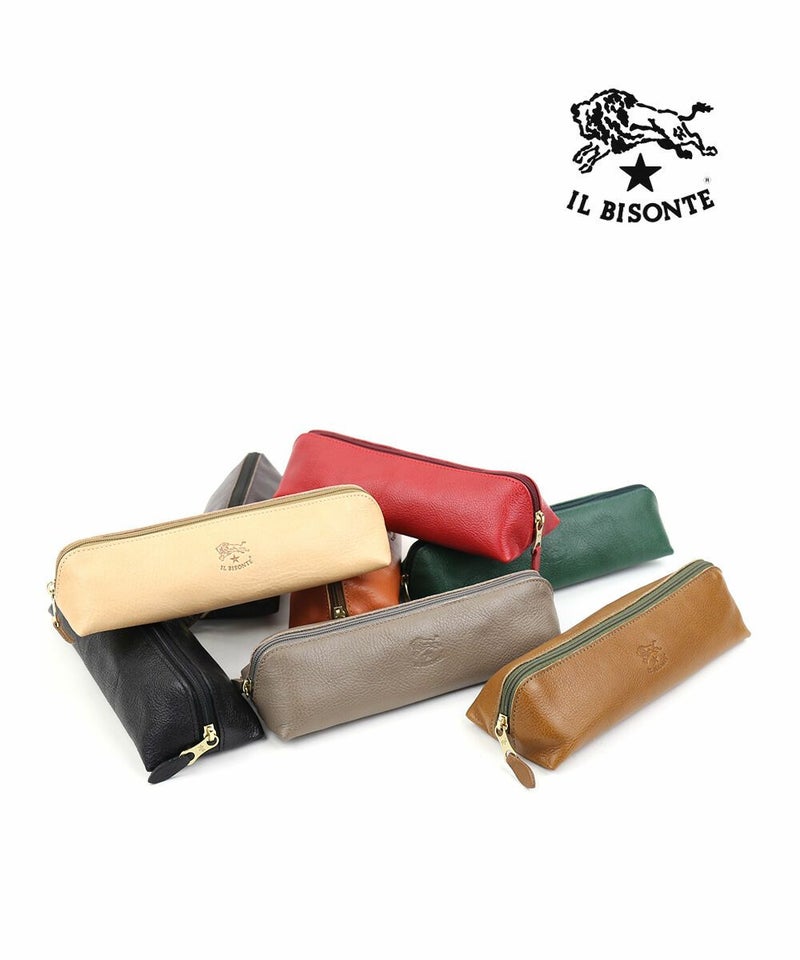 IL BISONTE(イルビゾンテ) レザー トライアングル ペンケース 筆箱 ミドルグレー(18)