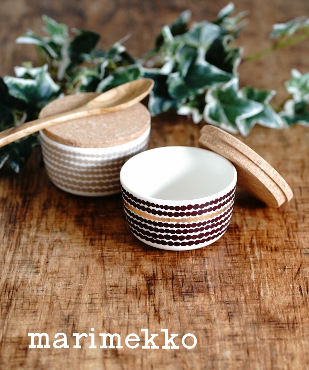 marimekko(マリメッコ)シイルトラプータルハ柄 蓋付き ボウルセット 2
