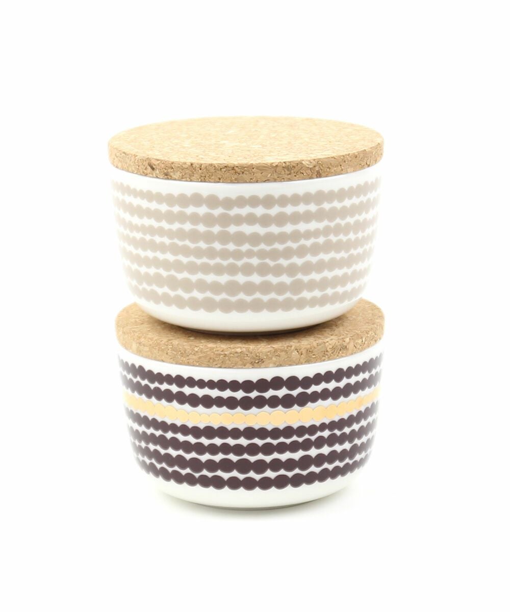marimekko(マリメッコ)シイルトラプータルハ柄 蓋付き ボウルセット 2