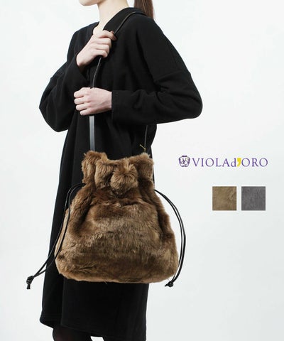 VIOLAd'ORO(ヴィオラドーロ) フェイクファー ショルダーバッグ ファーバッグ
