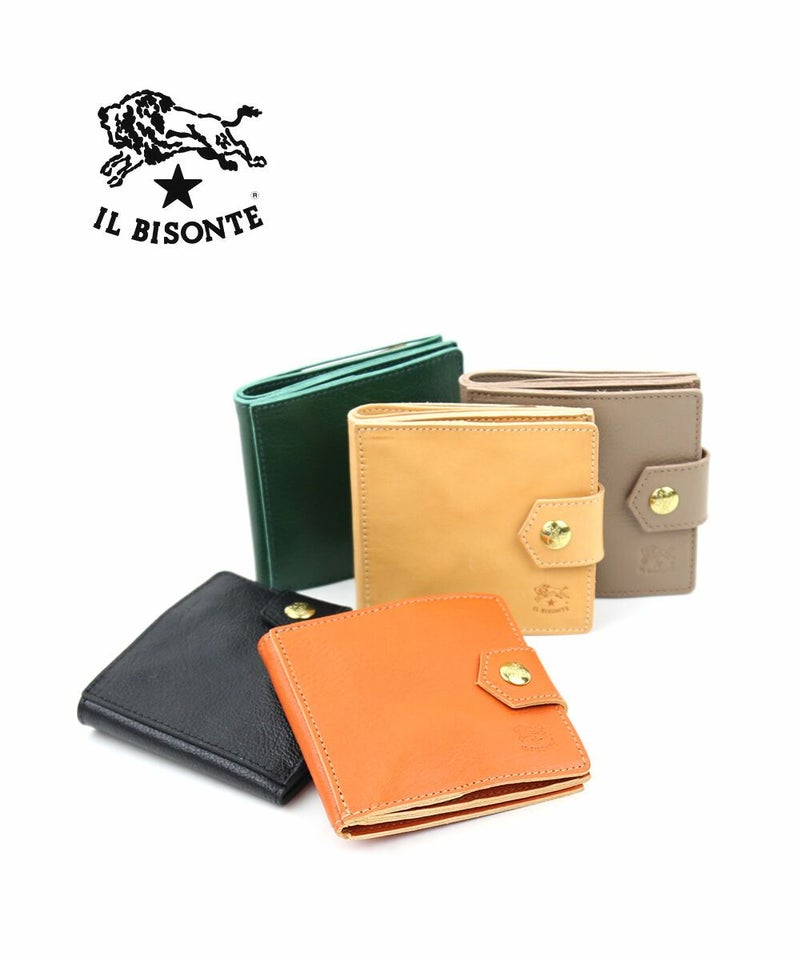 IL BISONTE(イルビゾンテ) レザー ベルト付き 二つ折り財布 ウォレット ミドルグレー(18)