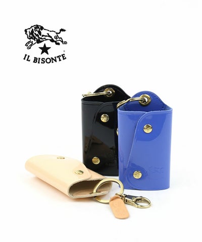 IL BISONTE(イルビゾンテ) パテント エナメル レザー キーケース キーホルダー