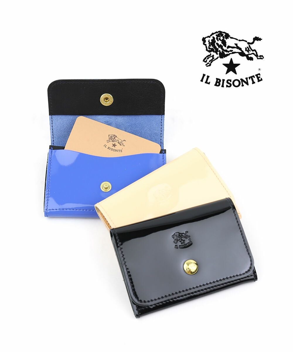 IL BISONTE レザー　カードケース　ネイビー IL BISONTE（イルビゾンテ） カードケース 名刺入れ ネイビー ブルー
