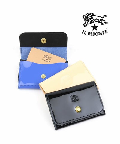 IL BISONTE(イルビゾンテ) パテント エナメル レザー カードケース 名刺入れ