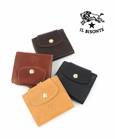 IL BISONTE(イルビゾンテ) ヴィンテージレザー がま口 二つ折り財布 ミニウォレット