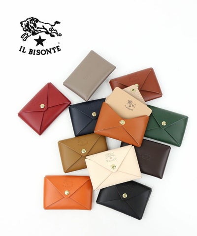 IL BISONTE(イルビゾンテ) レザー 折りたたみ カードケース 名刺入れ