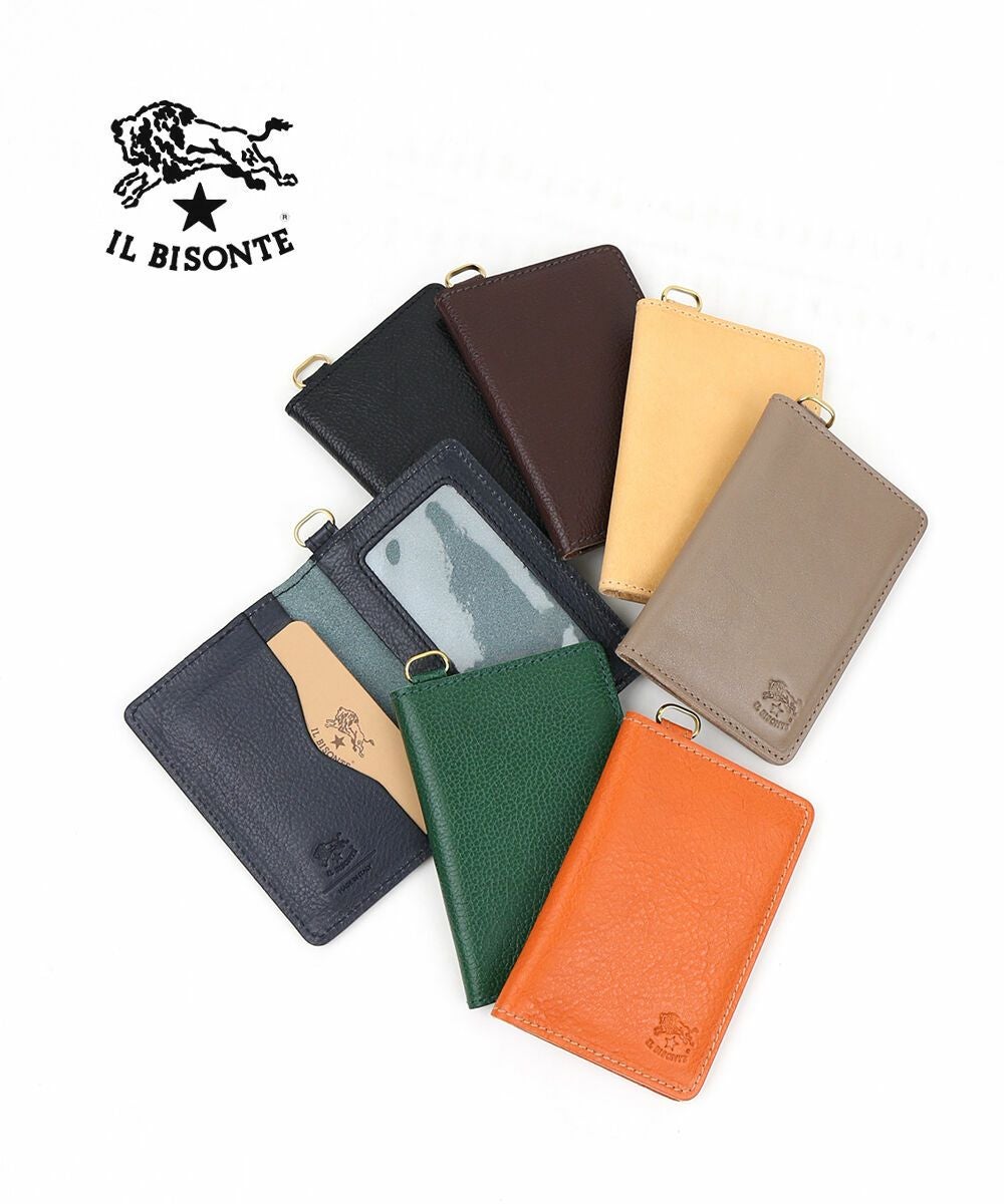IL BISONTE レザー 定期入れ IL BISONTE(イルビゾンテ)レザー ストラップリング付き カードケース