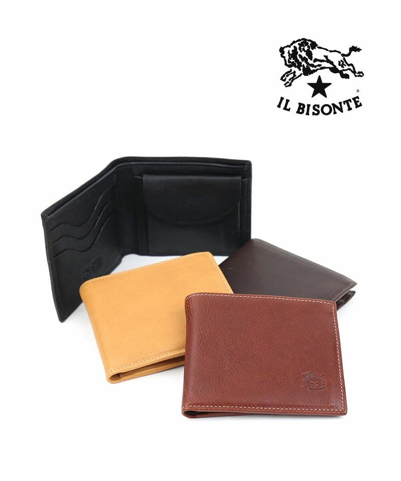 IL BISONTE(イルビゾンテ) ヴィンテージレザー 二つ折り財布 コンパクトウォレット セピア(66)