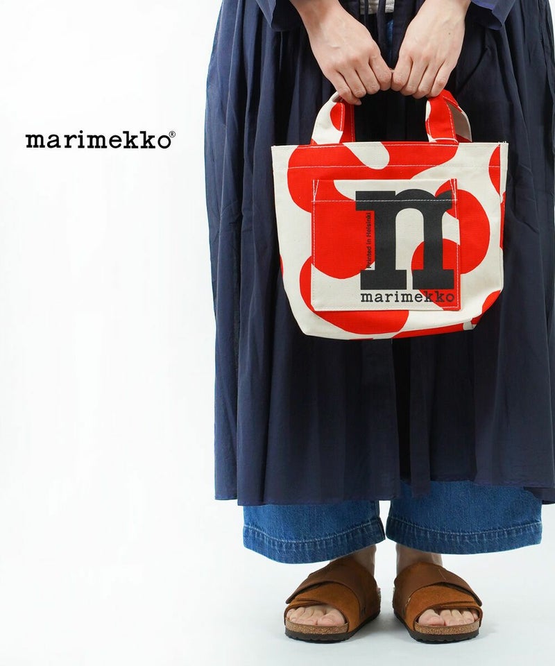 marimekko(マリメッコ) トートバッグ MONO MINI TOTE PULLOPOSTI コットン×レッド(75)