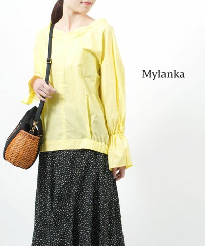 MyLanka(ミランカ) コットンタイプライター 袖フレアブラウス プルオーバー