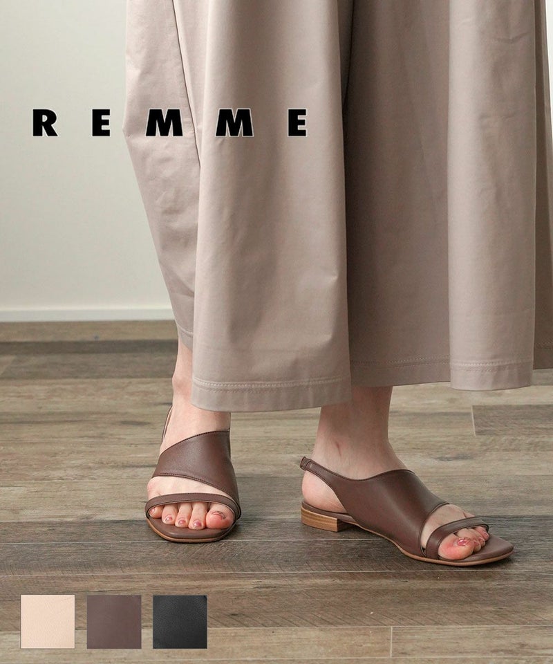 REMME(レメ) レザー ストラップサンダル フラットサンダル TIERRA(TIE)