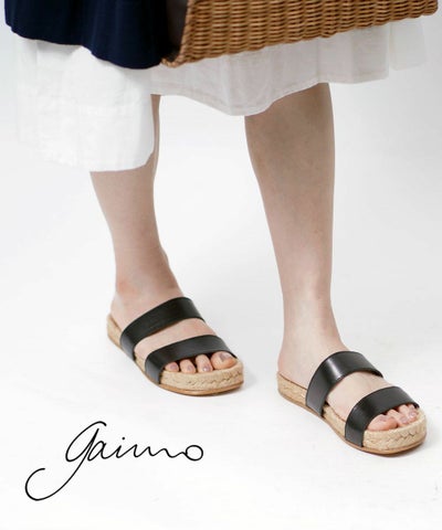 GAIMO(ガイモ) レザー 2ストラップ エスパドリーユ サンダル ANTENTIC