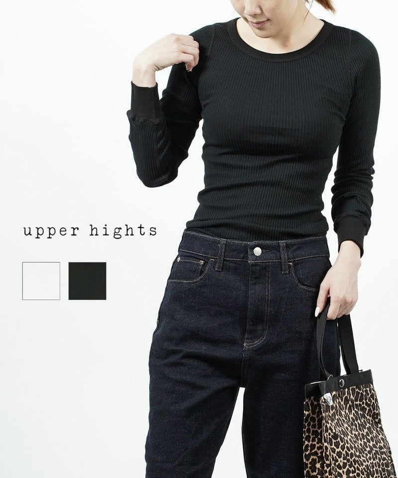 upper hights(アッパーハイツ) コットンリブ 長袖カットソー THE UC-2L WHITE(SWT)