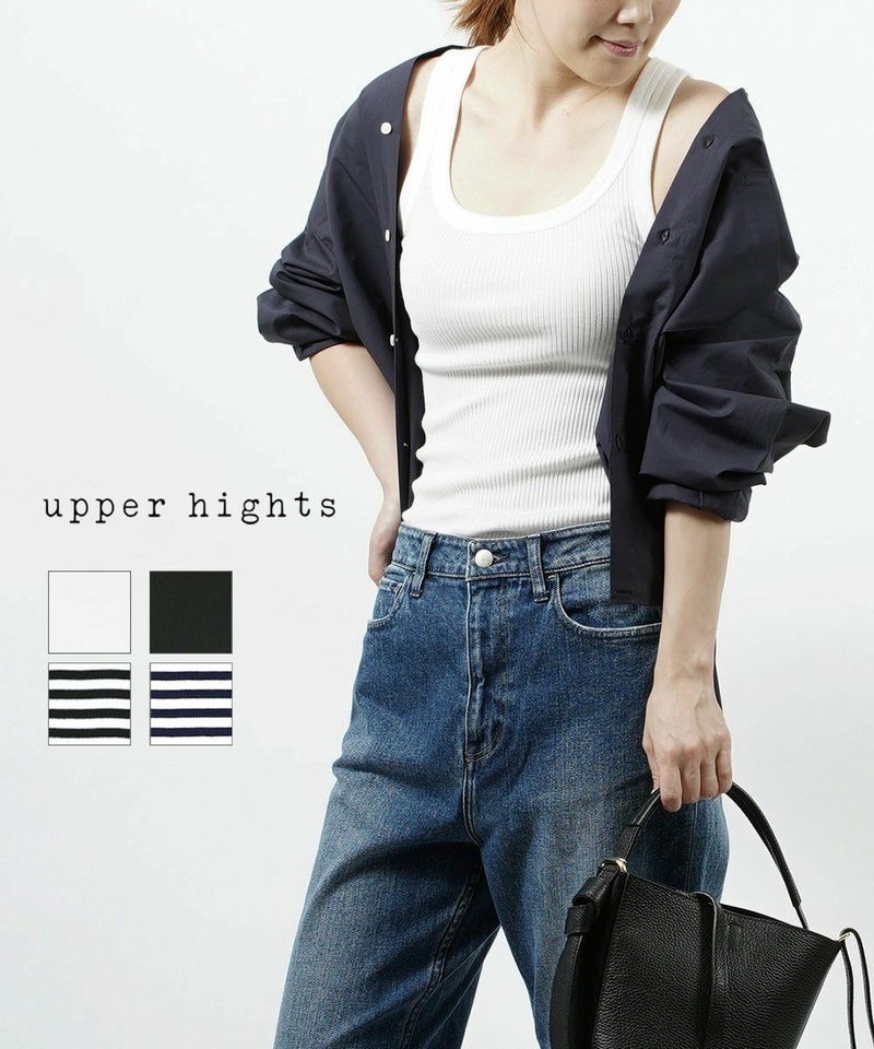upper hights(アッパーハイツ) コットンリブ タンクトップ THE UC-2N SOLID WHITE(SWT)