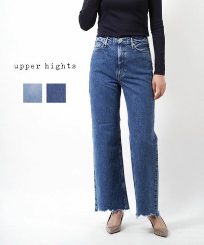upper hights(アッパーハイツ) デニム パンツ レディース デニムパンツ ジーンズ フレア ワイド 裾カットオフ 綿100% コットン フルレングス ノンストレッチ ワイドフレア デニムパンツ THE TAYLOR ザ・テイラー