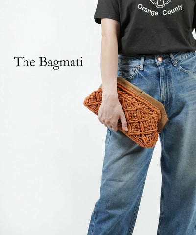 The Bagmati(バグマティ) コットンマクラメ 模様編み クラッチバッグ